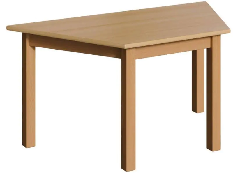 Trapeztisch 140 x 70, Buche Massivholzgestell, umlaufende gerade Zarge aus der Kategorie Trapeztische