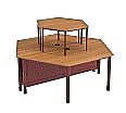 Computerinsel für 6 Arbeitsplätze, Trapeztisch: 72 cm hoch, 200x100 (B/T),