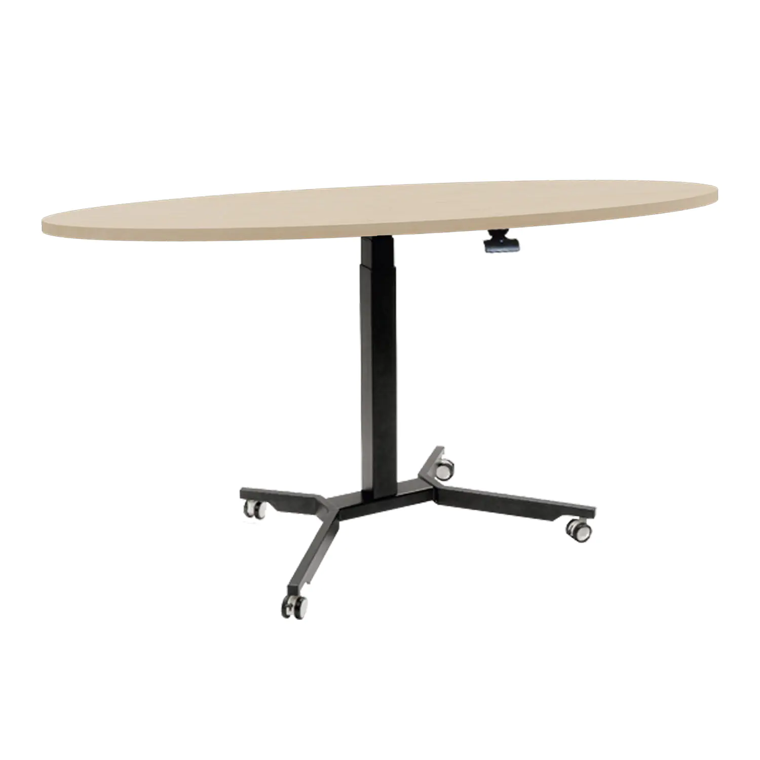 Lehrertisch, höhenverstellbar von 80-120 cm, oval, 130x80cm aus der Kategorie Lehrertische