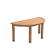 Halbrundtisch, 120x60 cm (B/T), 59 cm hoch, Buche-Massivholzgestell mit gerader Zarge Wechselgleiter aus der Kategorie Rundtische