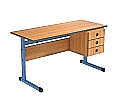 Lehrertisch, 130x65 cm (B/T), 76 cm hoch, Platte: Melamin, PU-Kante, aus der Kategorie Lehrertische