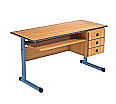 Lehrertisch, 130x65 cm (B/T), 76 cm hoch, Platte: Melamin, PU-Kante,