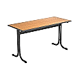 Zweierschülertisch, 130x55 cm (B/T), Platte: Melamin, PU-Kante, Höhe wählbar, aus der Kategorie Schüler- und Lehrertische