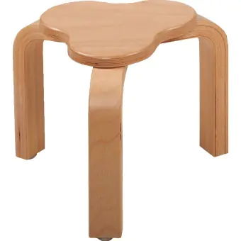 Kleeblatthocker, Gestell und Sitzfläche Buche massiv, stapelbar, Kunststoffgleiter aus der Kategorie Hocker