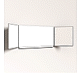 Klapp-Schiebetafel wandmontiert, Mittelfläche 200x100 cm, Stahlemaille weiß aus der Kategorie wandmontierte Klapp-Schiebe-Tafeln