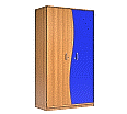 Wellentürenschrank, 190 cm hoch, 105x50 cm (B/T), Tür rechts alpensee,
