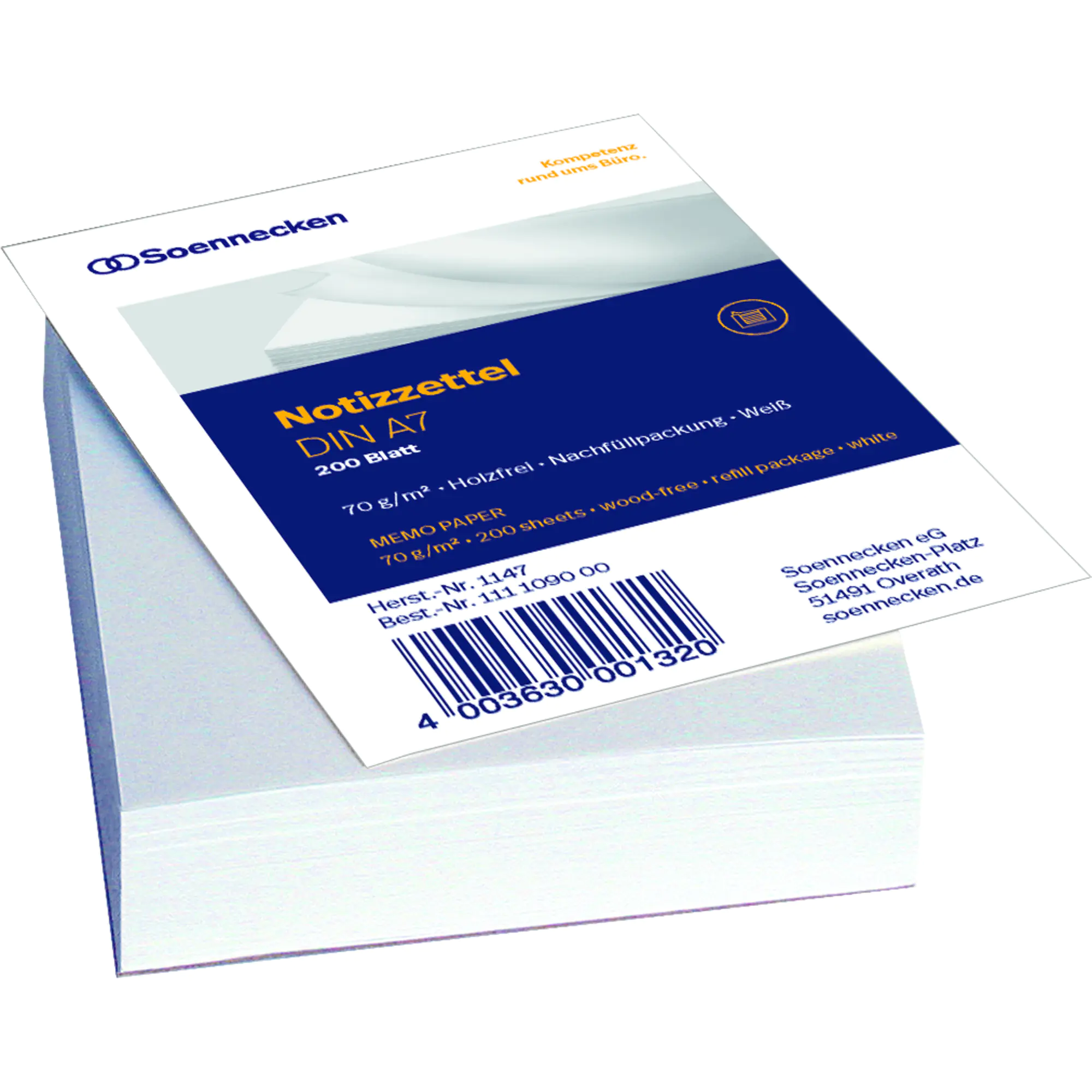 Soennecken Zettelboxeinlage DIN A7 blanko 200 Bl. aus der Kategorie Notizzettel