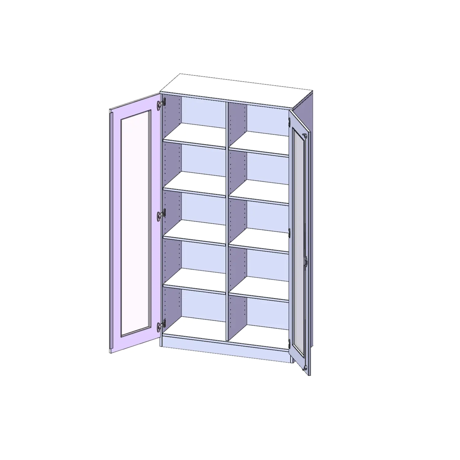 Schrank mit verglasten Türen, 5 OH, Türen mit Glaseinsatz,  abschließbar, B/H/T 100x190x40cm aus der Kategorie Schränke allgemein