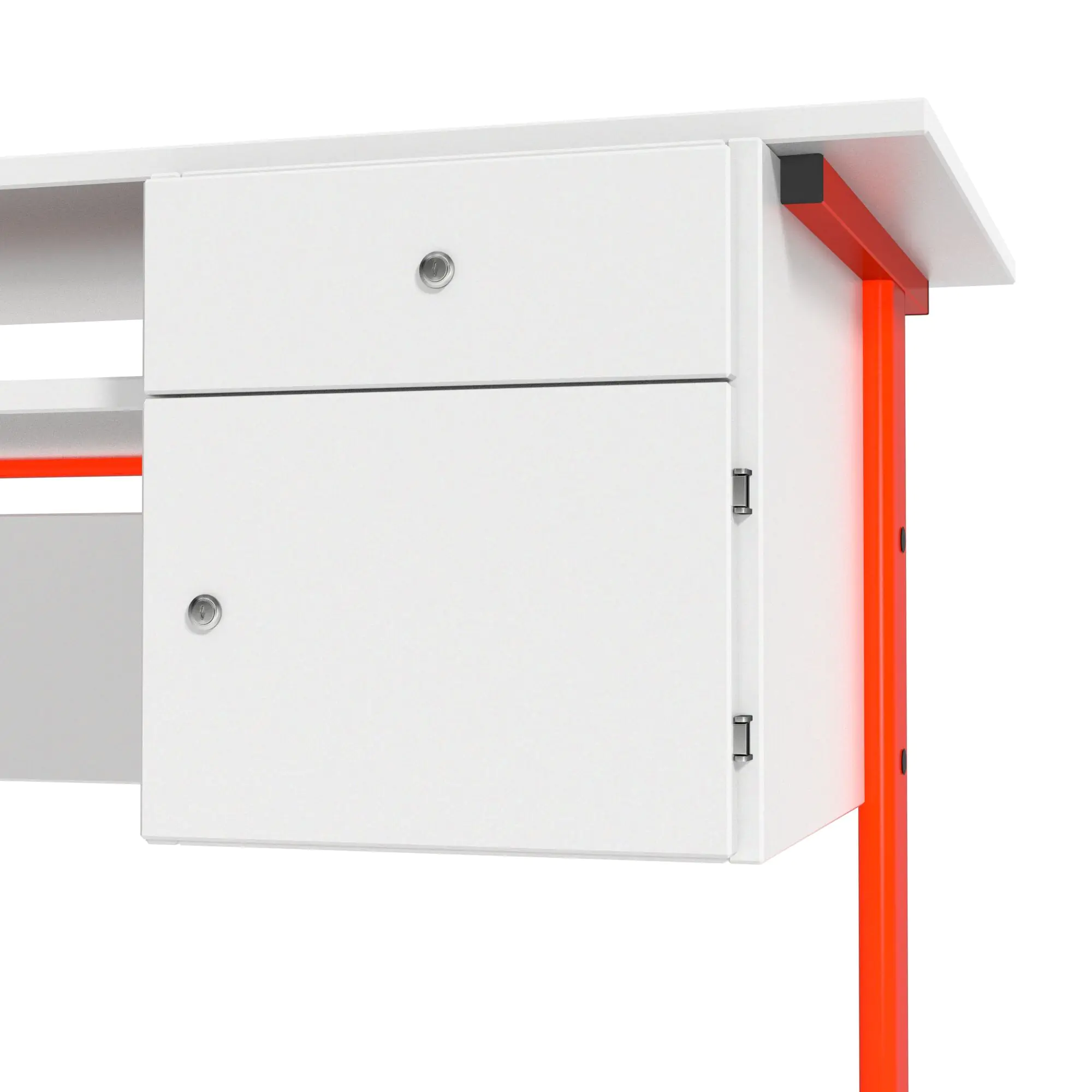 Lehrertisch, 130x65 cm (B/T), 76 cm hoch, Platte: Melamin, ABS-Kante, aus der Kategorie Lehrertische