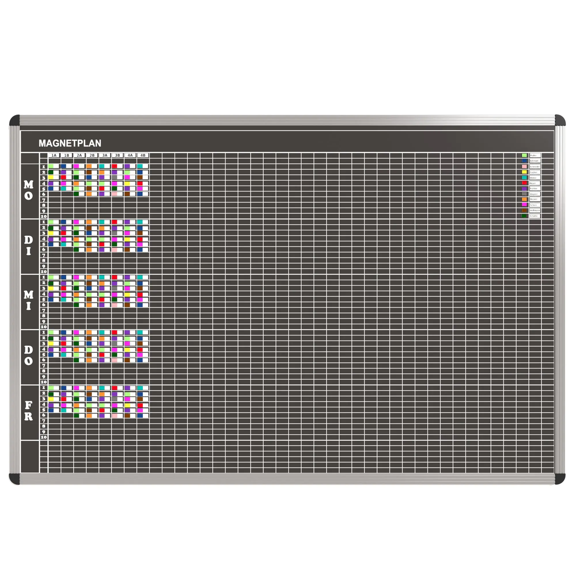 Klassen-Plantafel, 10 Stunden Mo-Fr, für 40 Klassen, 103x177 cm, aus der Kategorie Klassenplan-Tafeln 10h