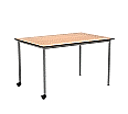 Rechtecktisch, 120x80 cm (B/T), 72 cm hoch, fahrbar (2 Füße mit Rollen), aus der Kategorie Rechtecktische