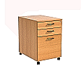 Rollcontainer, Höhe 62 cm, 43x62 cm (B/T), 3 Schubladen, abschließbar,