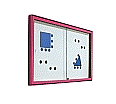 Info-Wandvitrine, 107 cm hoch, 142x6,5 cm (B/T), Rückwand Stahlemaille weiß,
