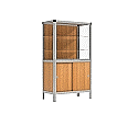 Vitrine, mit Unterschrank, 180 cm hoch, 100x50 cm (B/T), Holzrückwand, aus der Kategorie Ausstellungsvitrinen