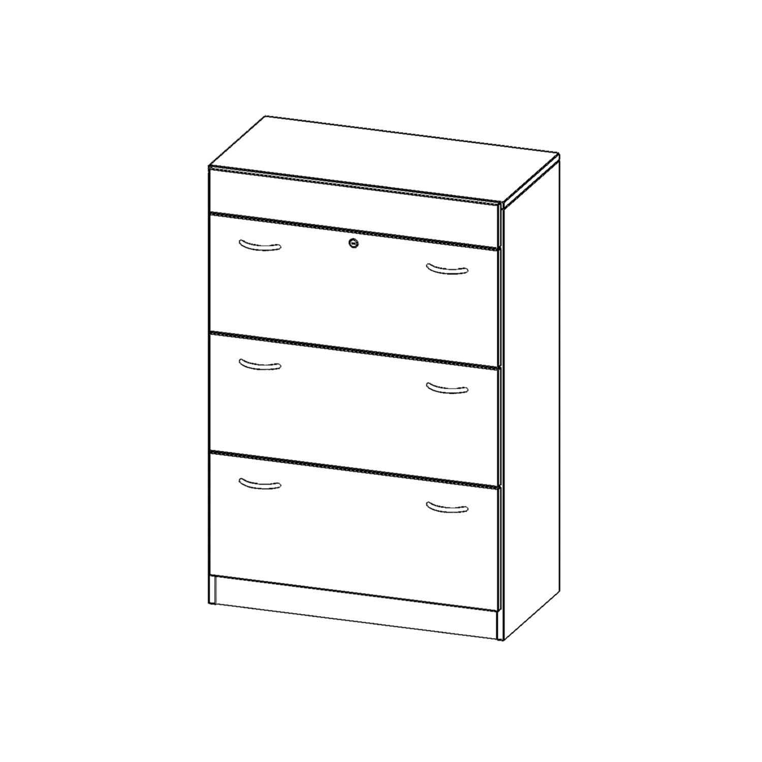 Hängeregisterschrank, 3 OH, 3 Auszüge, abschließbar, B/H/T 80x118x60cm aus der Kategorie Funktionale Tische