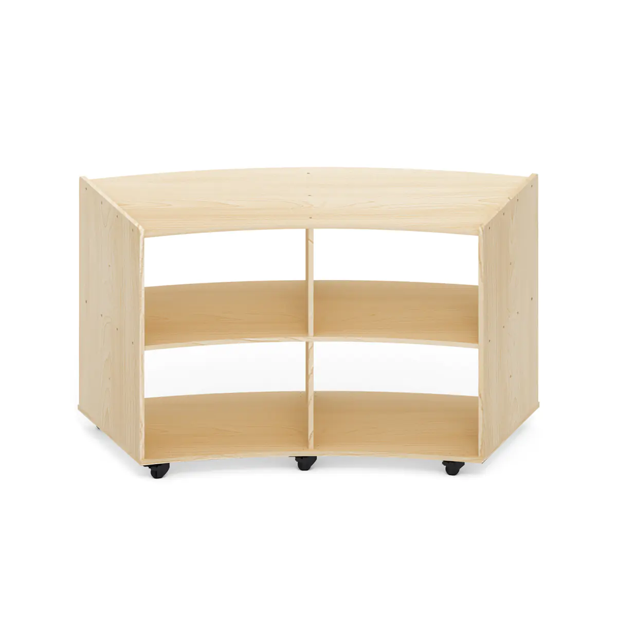 Wisdom Owlaf | mobiles Viertelkreis-Regal / Raumteiler | 137 x 60 x 80 cm | Holz aus der Kategorie Regale & Ablagen 