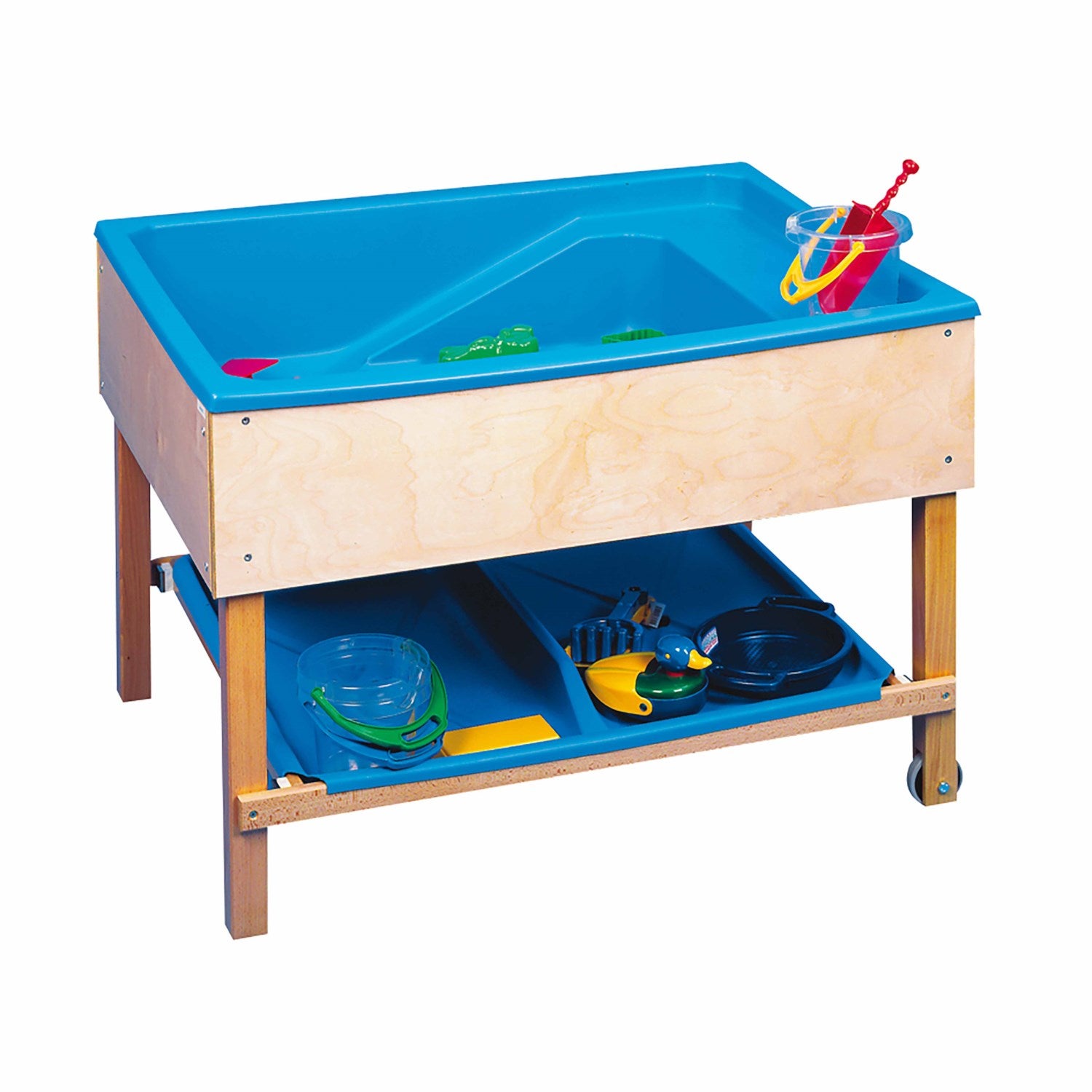 Wasser-Sandspieltisch B/H/T 93x66x76cm, inkluisve Wasserbecken, einem Ablauf und dem unterem Tablett aus der Kategorie Kreativ + Spiel