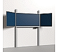 Pylonen-Klapptafel, 200x100 cm, Flügel: 100x100 cm, Stahlemaille blau, aus der Kategorie Pylonen Klapp-Schiebe-Tafeln