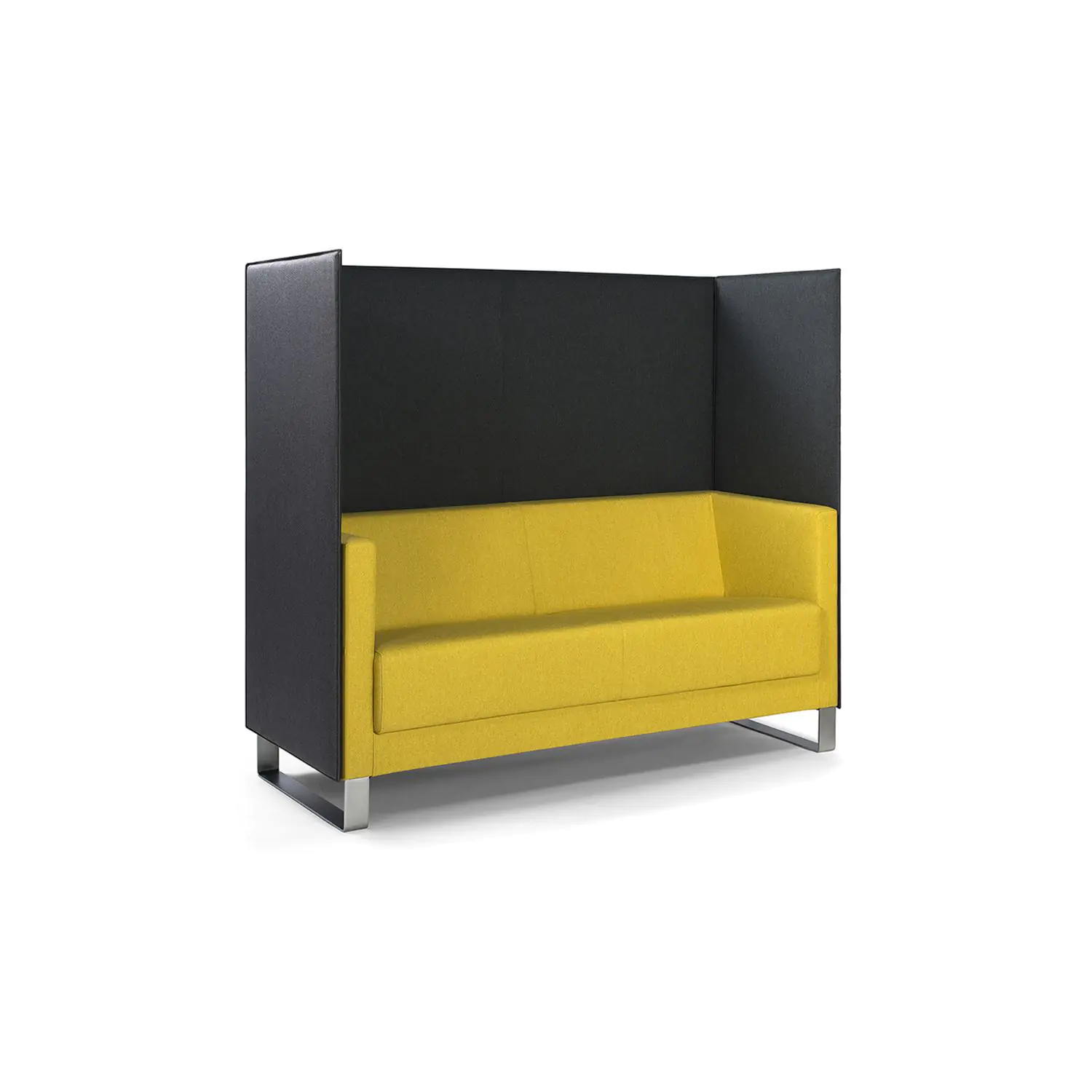 Akustik Sofa, 2-Sitzer, Höhe 140, 127x68 cm (B/T), 4-Fußgestell - Chrom aus der Kategorie Akustiksofa