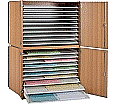 Papierschrank, 166 cm hoch, 111x81 cm (B/T), 10 Zügen unten, 6 Züge oben, 4 Türen, aus der Kategorie Papierschränke