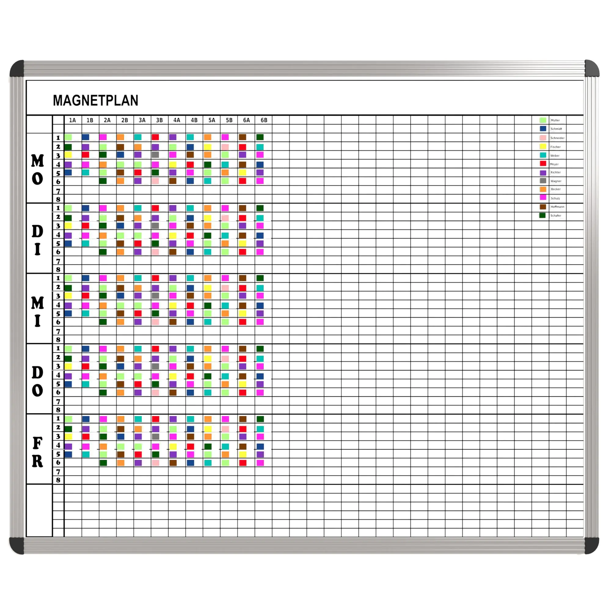 Klassen-Plantafel,  8 Stunden Mo-Fr, für 30 Klassen, 103x137 cm,