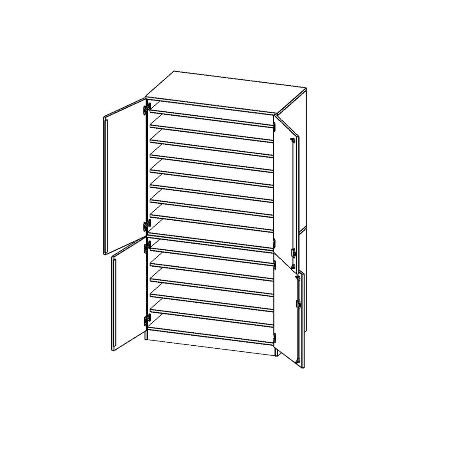 Bastelschrank, 5 OH, 4-türiger Schrank, zweiteilig, B/H/T 104,5x190x60cm aus der Kategorie Papierschränke