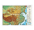 Wandkarte China, physisch, 190x140 cm