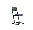 Lehrerstuhl, mit Sitz- und Rückenpolster, Doppel-U-Fuß, Sitzhöhe: 46 cm