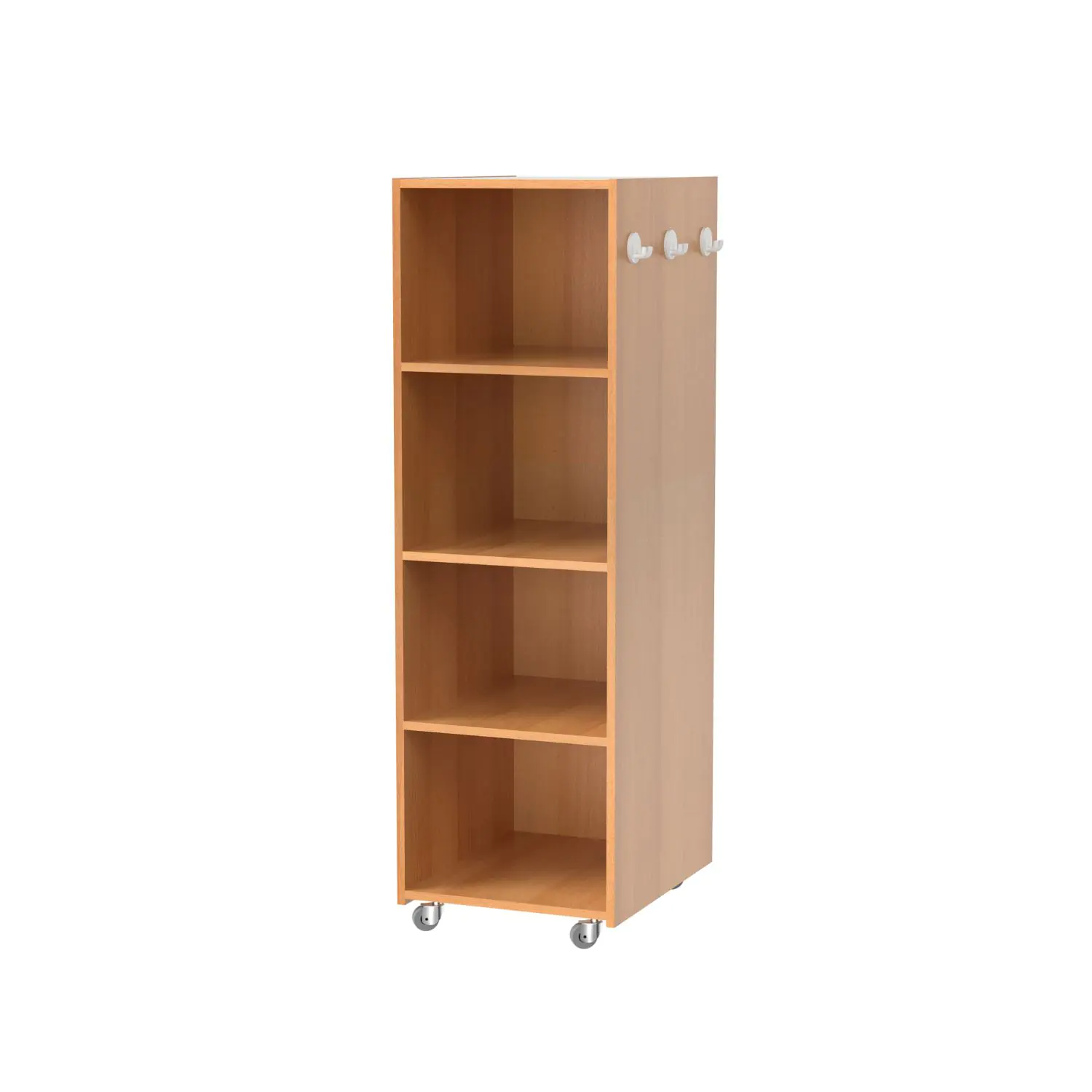 Bücherregal, 165 cm hoch, 52x64 cm (B/T), einseitig nutzbar, 4 Fächer,