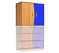 Wellentüren-Aufsatzschrank, 91 cm hoch, 105x50 cm (B/T), Tür rechts alpensee,