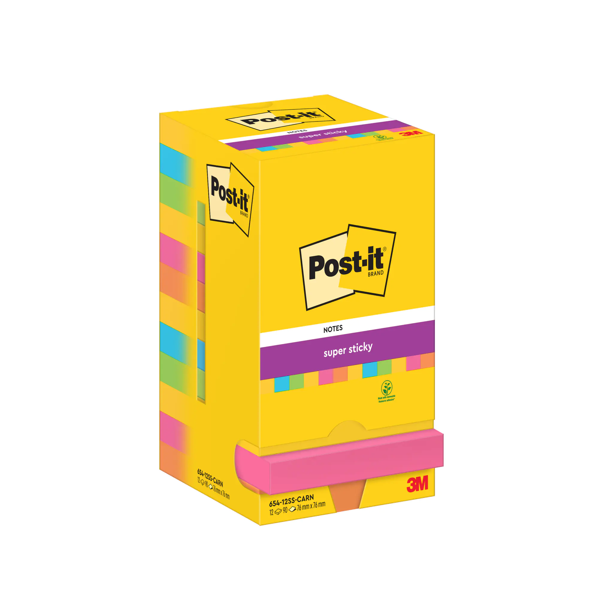 Post-it Haftnotiz Super Sticky 76x76mm 90Bl 12St aus der Kategorie Haftnotizen & Notizzette