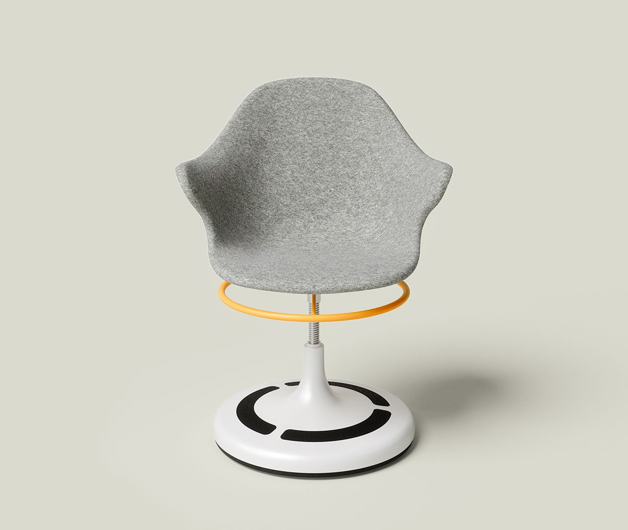 poptop Drehstuhl höhenverstellbar von 310-445mm, Sitzschale Filz grau aus recycelten PET Flaschen  aus der Kategorie Stühle