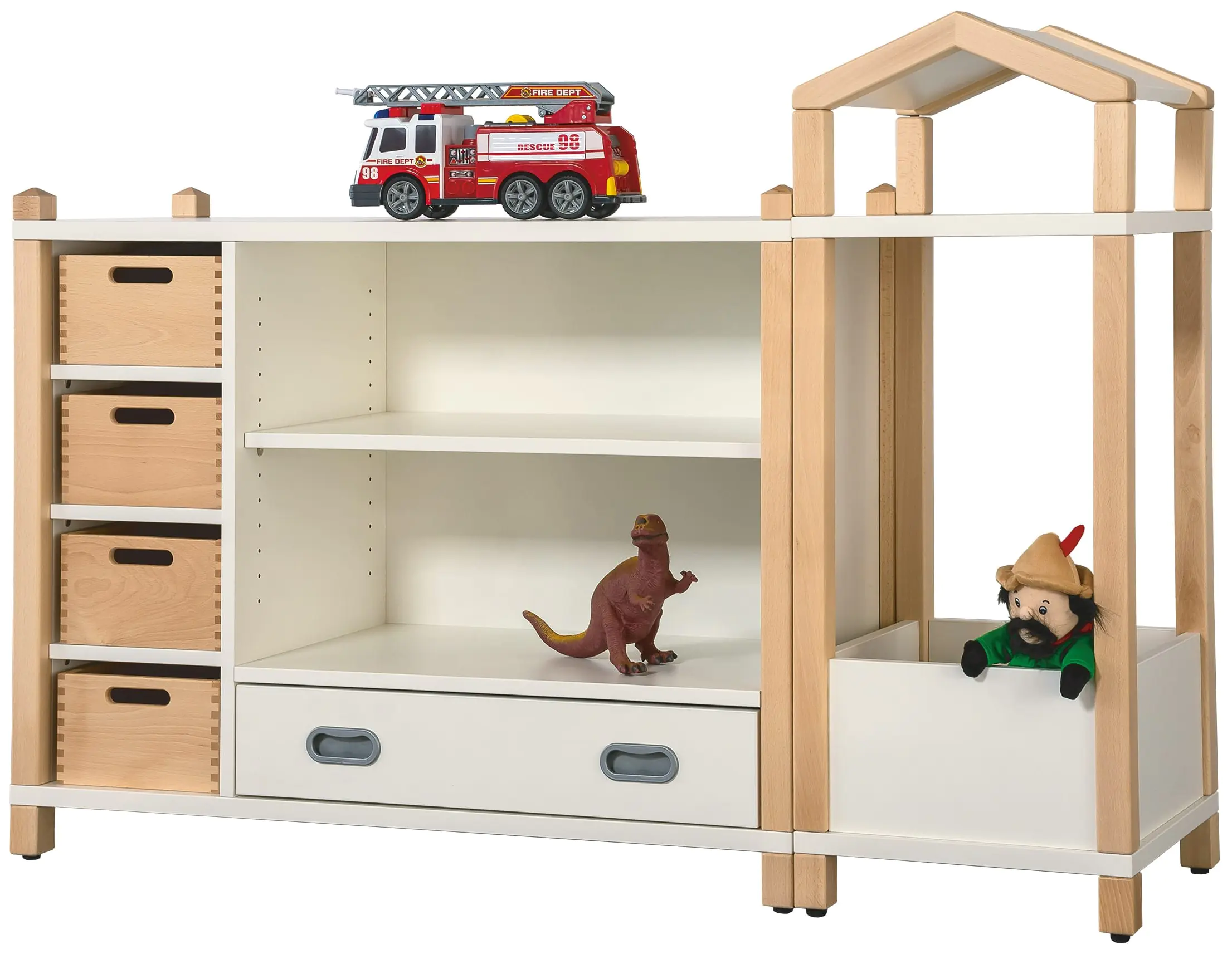 Stollenregalsystem "Noah", Stollen aus Buche Massivholz aus der Kategorie Regalsysteme