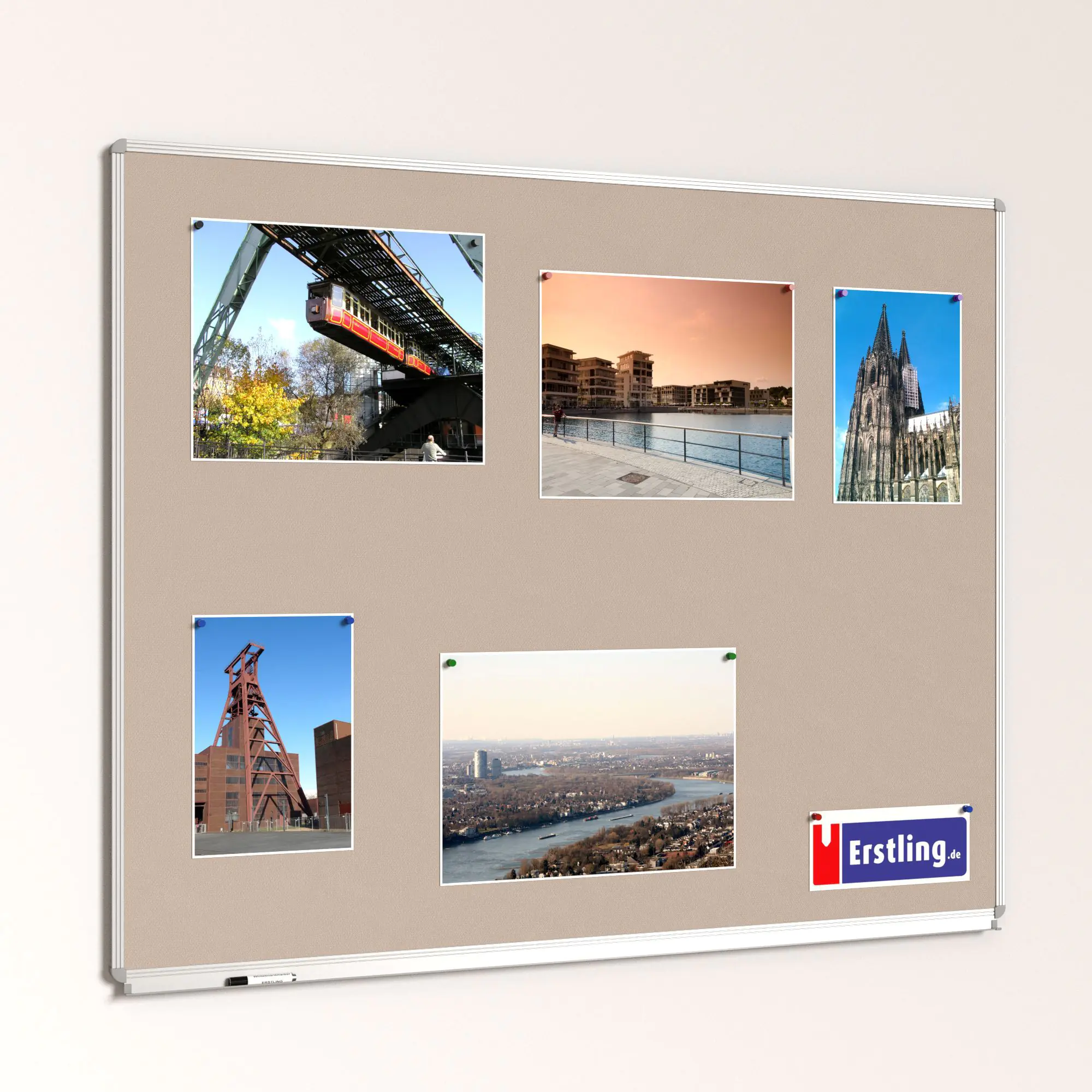 Textiltafel 150x120 cm, mit durchgehender Ablage, aus der Kategorie Wandtafeln Textil