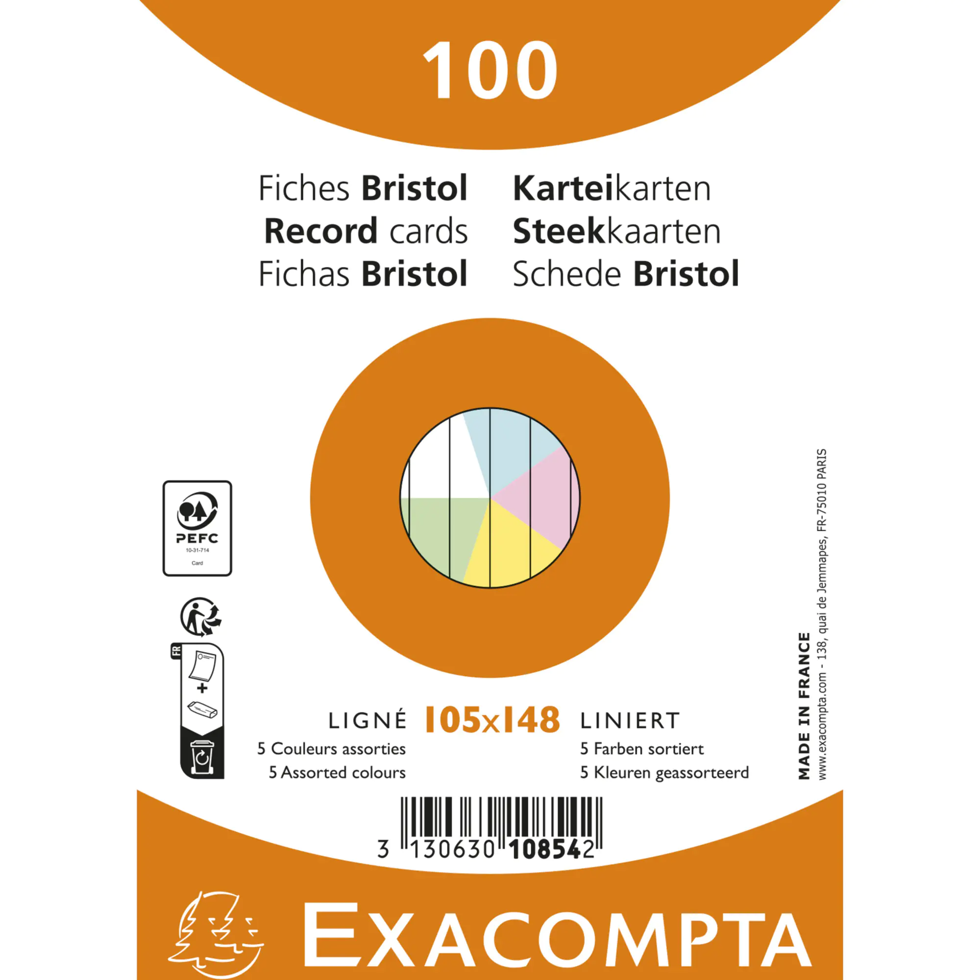 Exacompta Karteikarte A6 liniert sort. 100St. aus der Kategorie Karteiablage