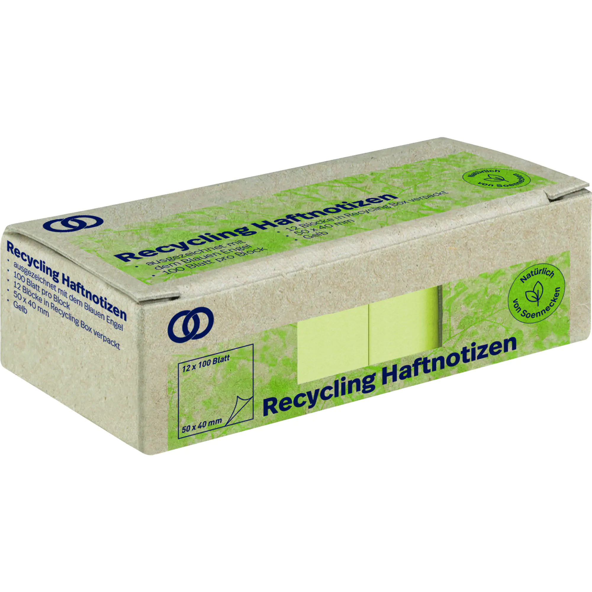 Soennecken Haftnotiz oeco RC 50x40mm 100Bl. ge 12St. aus der Kategorie Haftnotizen & Notizzette