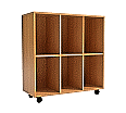 Klassenraumregal,  98 cm hoch,  98x40 cm (B/T),  6 Fächer, 3-spaltig