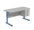Lehrertisch, 130x65 cm (B/T), 76 cm hoch, Platte: Melamin, ABS-Kante, aus der Kategorie Lehrertische
