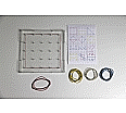 Geobrett quadratisch aus transparentem Kunststoff, 15x15 cm, mit 25 Zapfen aus der Kategorie Geobrett