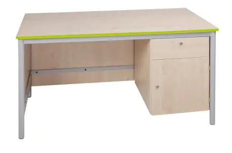 Lehrertisch B/H/T 160 x 76 x 80 cm, rechts mit Unterschrank und Schublade, abschließbar aus der Kategorie Schreibtische