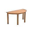 Halbrundtisch, 120x60 cm (B/T), 64 cm hoch, Buche-Massivholzgestell mit gerader Zarge Wechselgleiter aus der Kategorie Rundtische