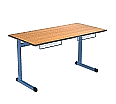 Zweierschülertisch, 130x65 cm (B/T), Platte: Melamin, PU-Kante, Höhe wählbar, aus der Kategorie Modell T Zweiertisch