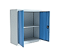 Stahl-Drehtüren-Schrank, 103 cm hoch,  95x40 cm (BxT), 1 Boden,