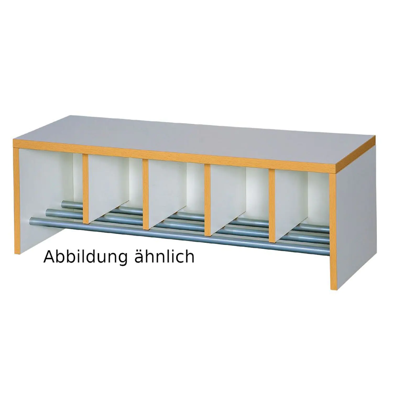 Garderobenbank in Wangenbauweise, mit festem Aluminium Schuhrost mit Facheinteilungen aus der Kategorie freistehende Garderoben