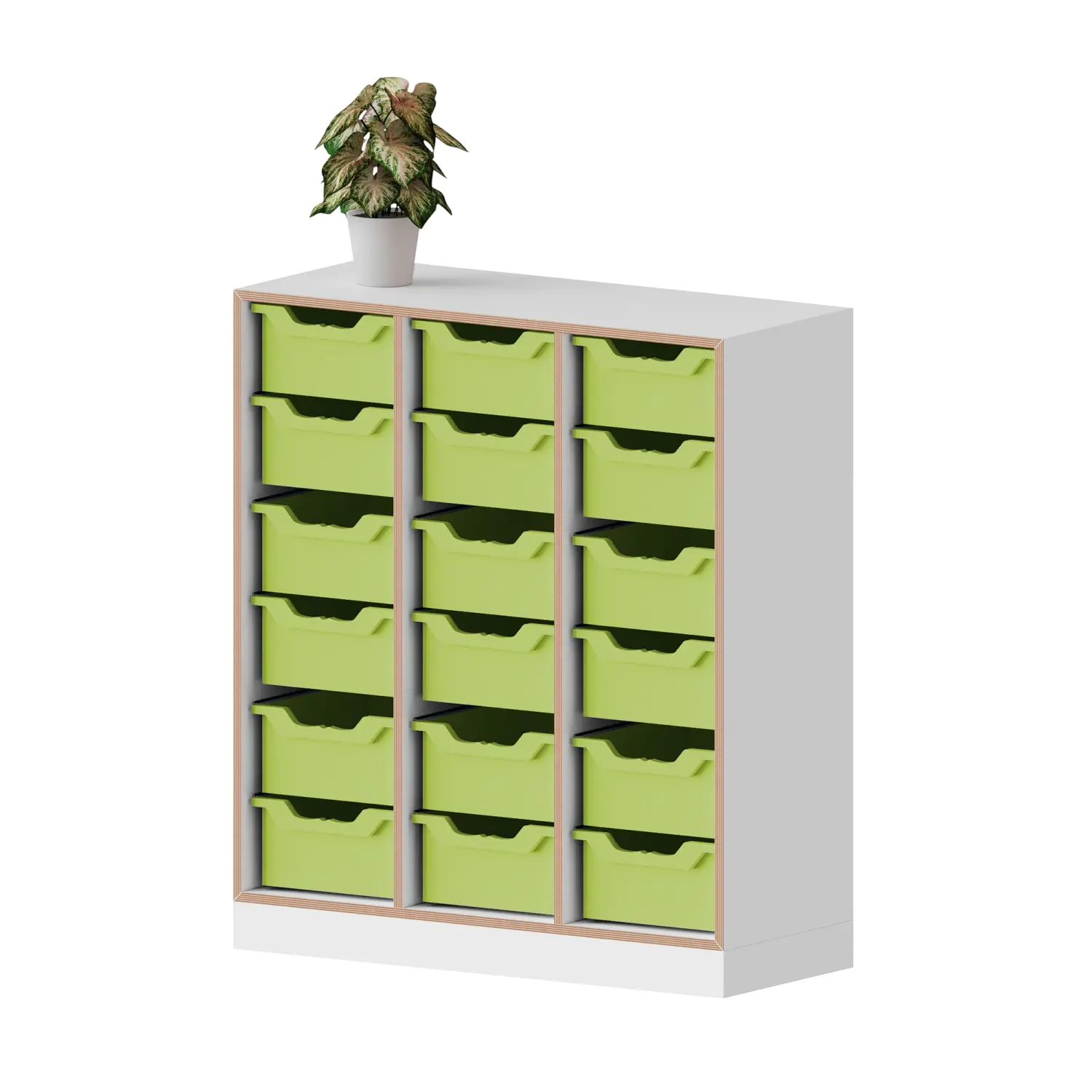 qickly® Regal, 3 OH, 18 große Ergo Tray Boxen, B/H/T: 104,2x110,5x42,6 cm aus der Kategorie Regale Schnelllieferprogramm