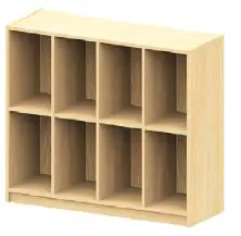 Schulranzenregal mit 8 gleichgroßen Fächern, B/H/T 130 x 100 x 45 cm aus der Kategorie Schulranzenregale