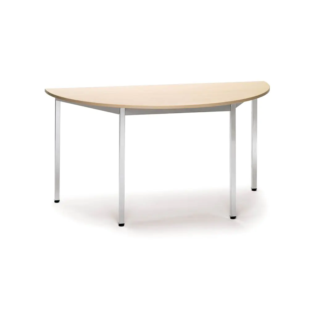 Halbrundtisch 120 x 60 cm, Quadratrohr 30x30mm, Tischplatte melamin bitte Dekor angeben aus der Kategorie Rundtische