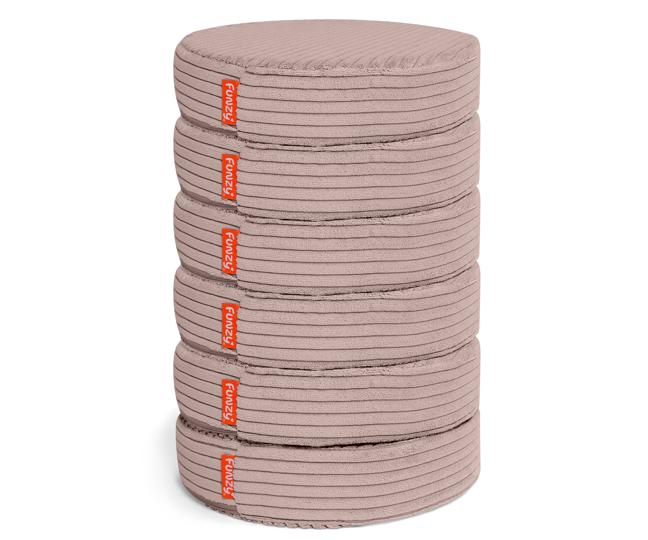 Funzy Buttons Ø 32cm, Höhe 7cm, Set aus 12 runden Spiel- und Sitzkissen mit Cordbezug aus der Kategorie Polstermöbel