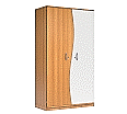 Wellentürenschrank, 190 cm hoch, 105x50 cm (B/T), Tür rechts grau,