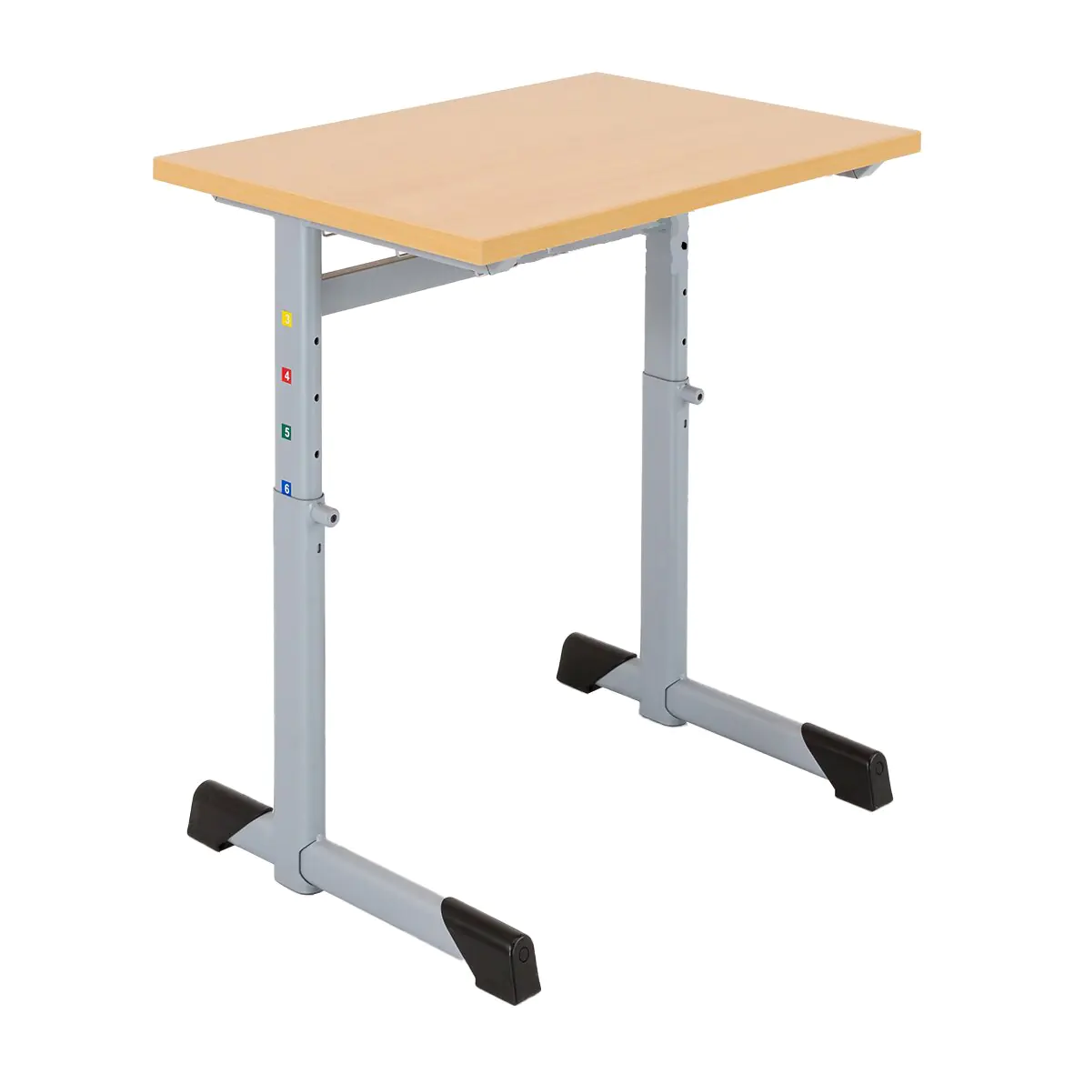 Einerschülertisch, höhenverstellbar 52-70cm, ABS Kante, 1 Mappenhaken rechts aus der Kategorie Schülertische